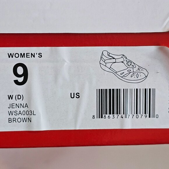 Propet Jenna Womens Brown Leather Sandals Sz 9 Wide Width - Picture 8 of 9